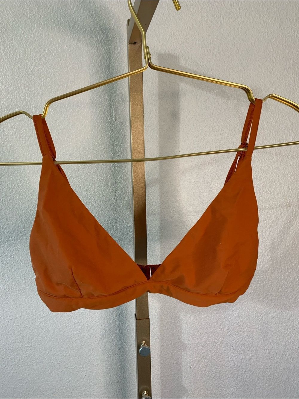 Polly- Women's Triangle Bralette - Rust Orange- Size 6